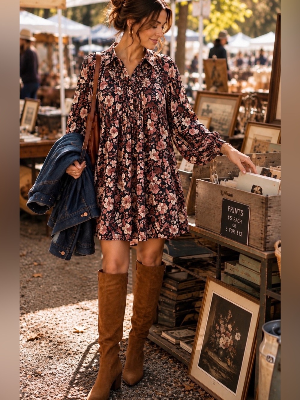 New with tags Floral Button-Front Tunic   Dress